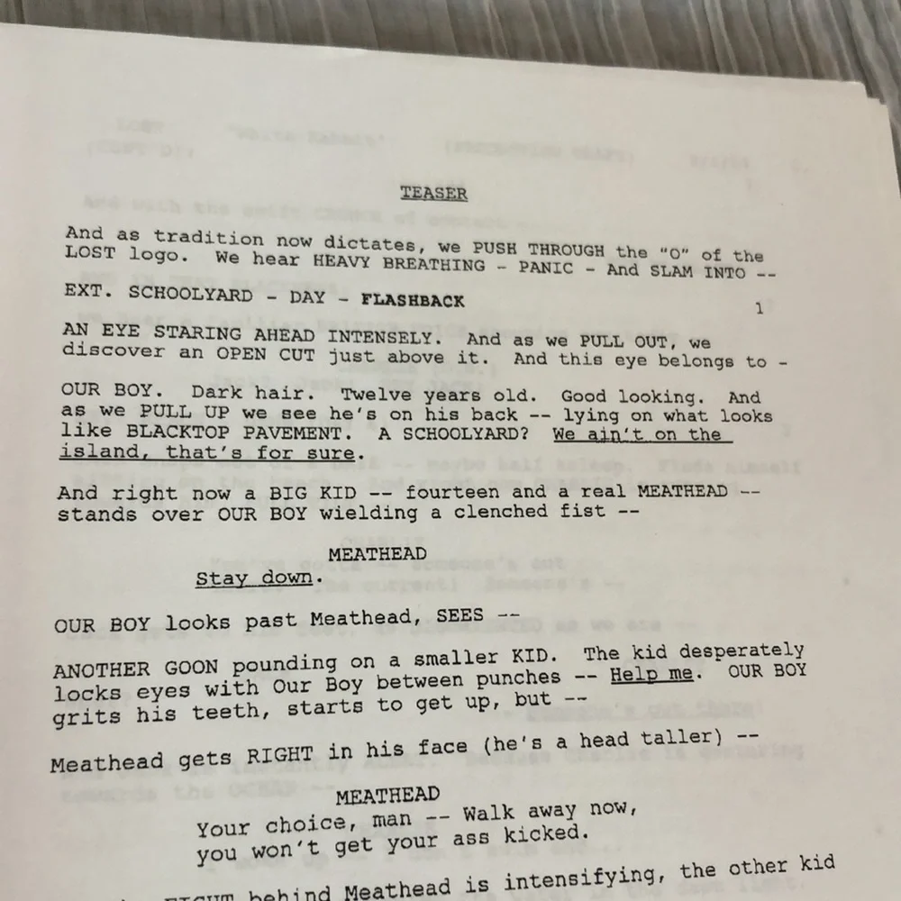 LOST Season 1 Episode 5 White Rabbit SCRIPT date 10/20/04 reproduced signed copy